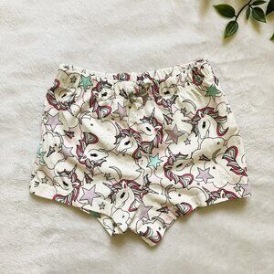 Childrens Place Unicorn Shorts 18-24M White Toddler Cotton Blend GUC
